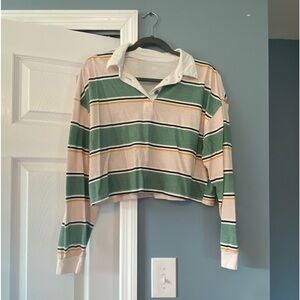 Stripped cropped button up
